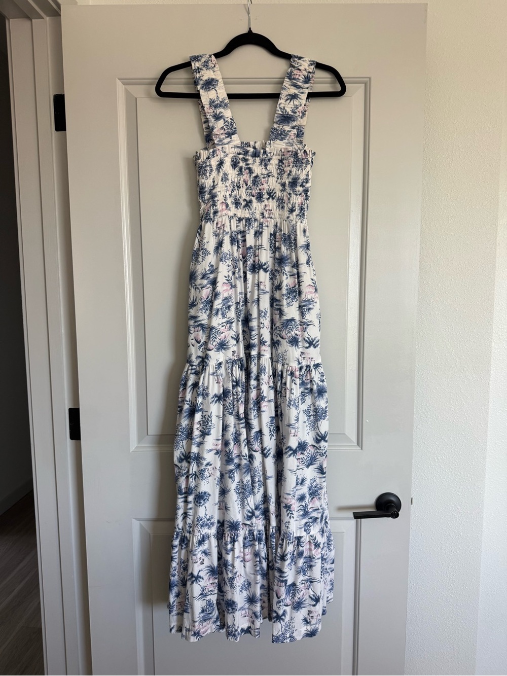 Abercrombie & Fitch White Maxi Dress with Blue and Pink Floral Print - Picture 3 of 5